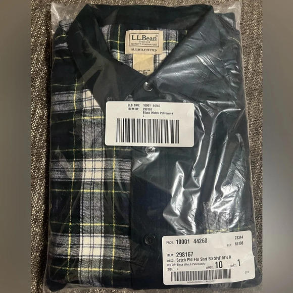 NWT Men's L.L. Bean Scotch Plaid Flannel Shirt - Picture 4 of 6
